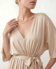 Rhea Open Back Tie Back Maxi Dress