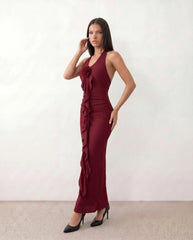 Isla Ribbed Halter Maxi Dress