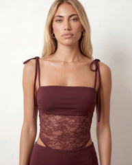 Faye Lace Spaghetti Strap Maxi Dress