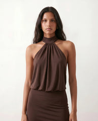 Mae Silk Halter Mini Dress