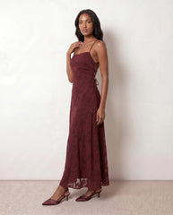 Selene Spaghetti Strap Lace-Up Maxi Dress