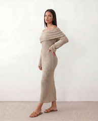 Iustina Off Shoulder Fitted Maxi Dress