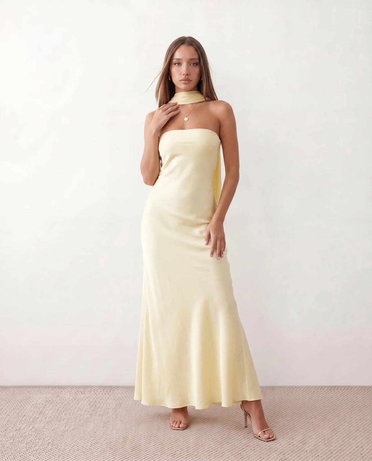 Diana Satin Strapless Maxi Dress