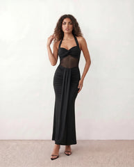 Micaela Mermaid Halter Maxi Dress