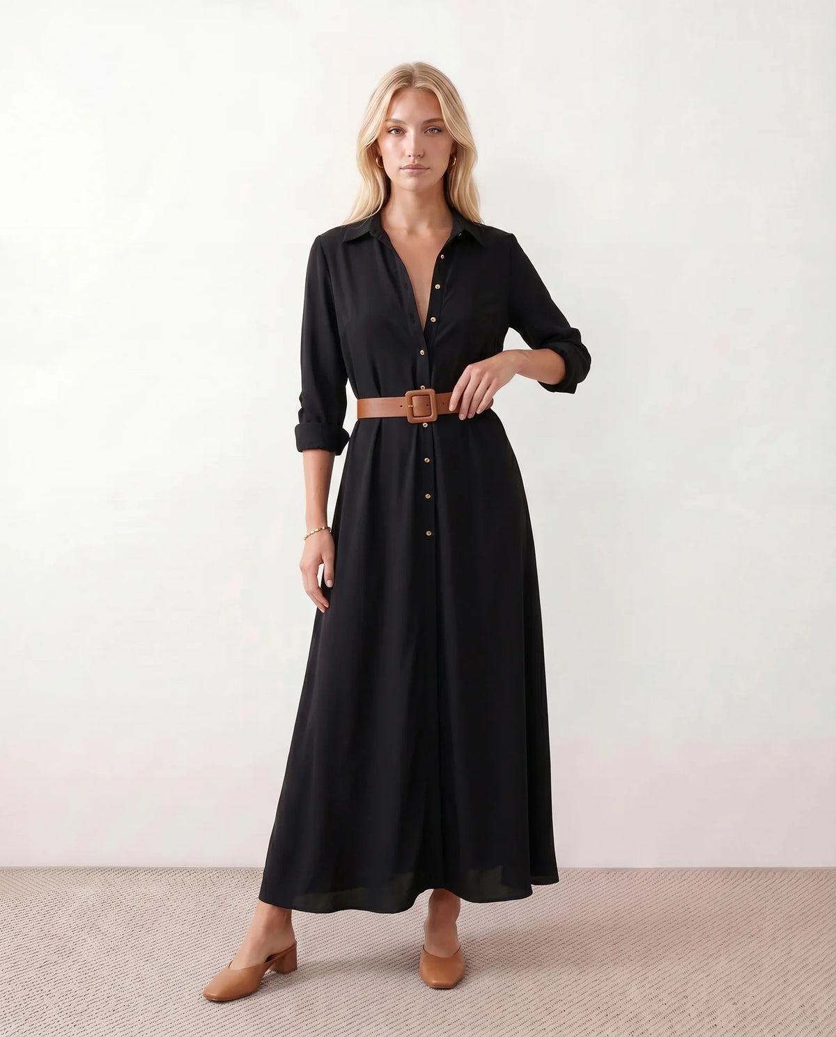 Julieta Button Front Maxi Dress