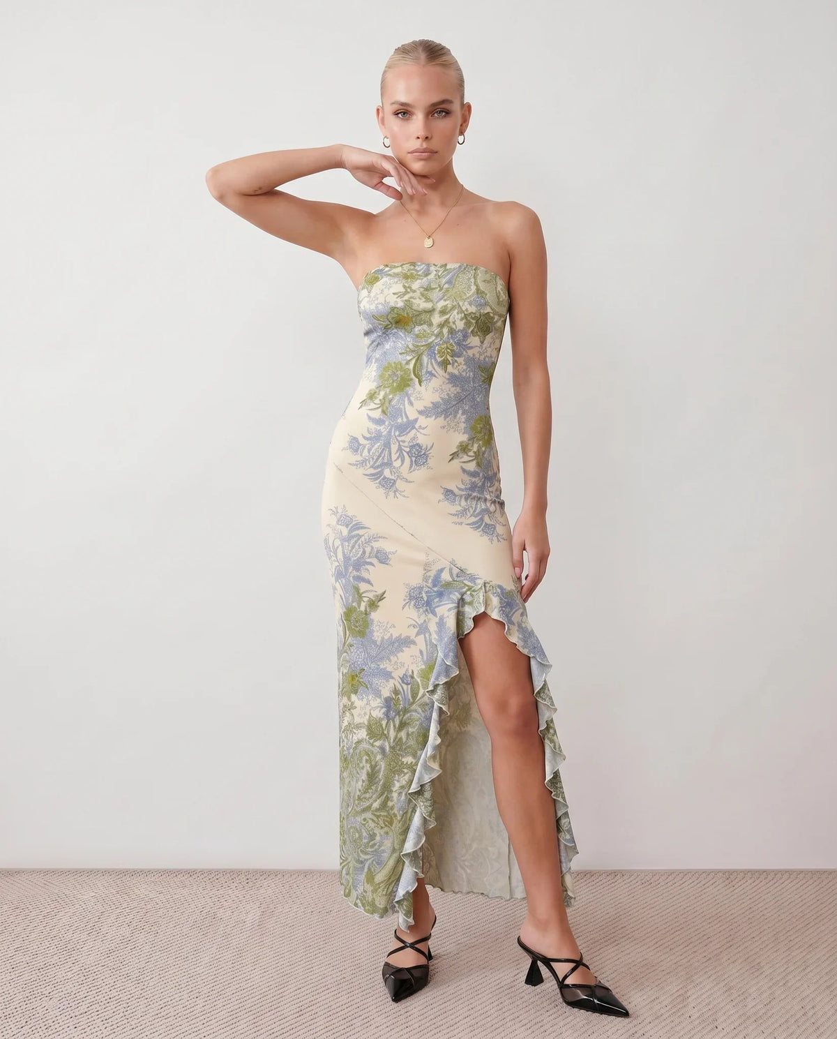 Madelyn Strapless Floral Maxi Dress