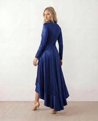 Cordula Glossy Ruffle Detail Maxi Dress