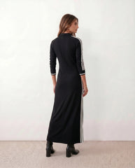 Cinthya Striped Button Front Maxi Dress