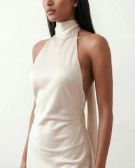Winnie Satin Halter Maxi Dress