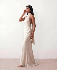Winnie Satin Halter Maxi Dress