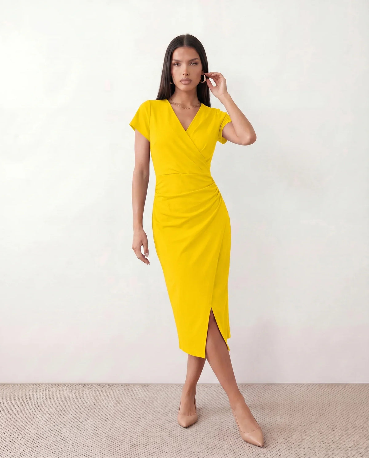 Eugenia Draped Midi Dress