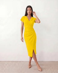 Eugenia Draped Midi Dress