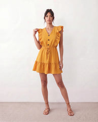 Marita Ruffle Detail Mini Dress
