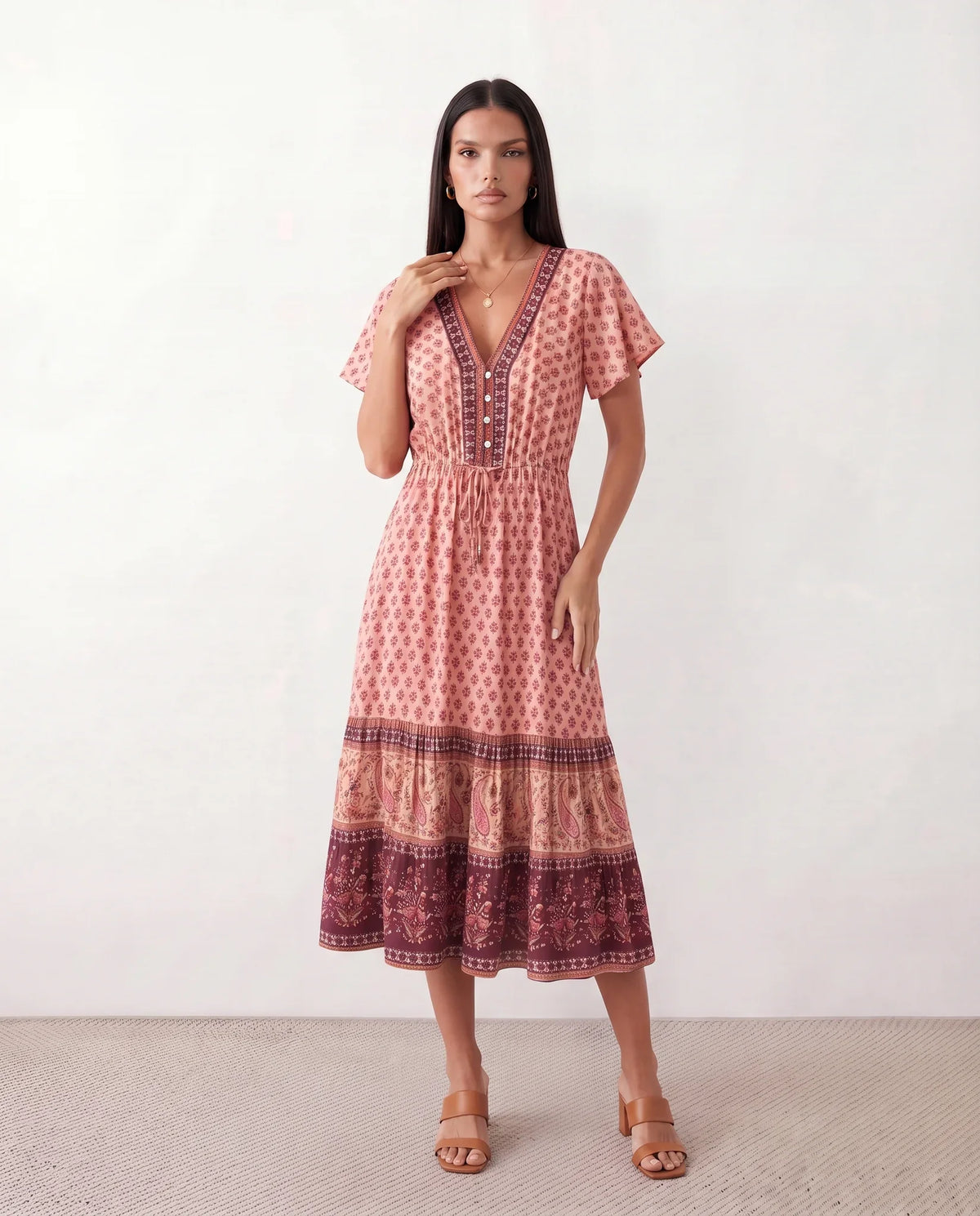 Varvara Floral A-Line Midi Dress