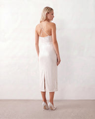 Malena Sequined Spaghetti Strap Midi Dress