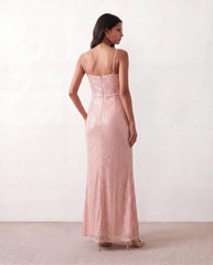 Mabel Sequined Spaghetti Strap Maxi Dress