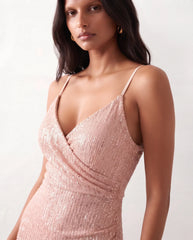 Mabel Sequined Spaghetti Strap Maxi Dress