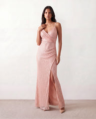 Mabel Sequined Spaghetti Strap Maxi Dress