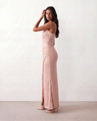 Mabel Sequined Spaghetti Strap Maxi Dress