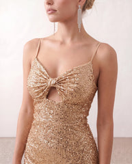Ninoska Sequined Spaghetti Strap Maxi Dress