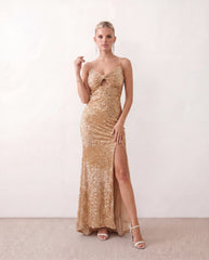 Ninoska Sequined Spaghetti Strap Maxi Dress