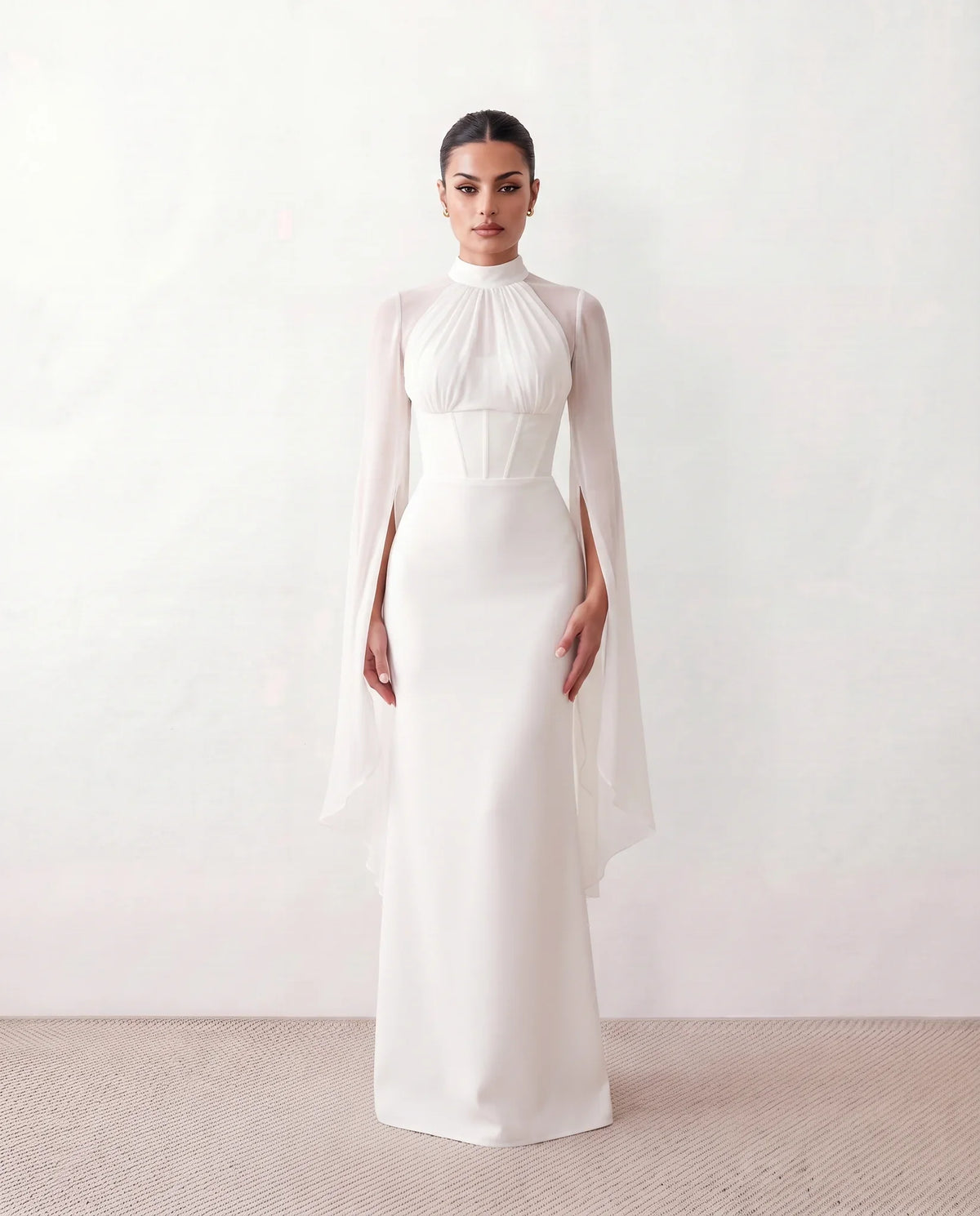 Siofra Glossy Lace-Up Maxi Dress