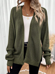 Anneliese | Open Front Pointelle Knit Cardigan with Drop Shoulder for Women