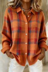 Anna™ | Soft Knitted. Checkered Cardigan