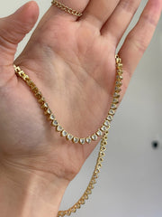 Heart Tennis Necklace Bezel Design