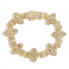 21Dripzz Iced Flower Bracelet Gold