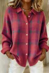 Anna™ | Soft Knitted. Checkered Cardigan