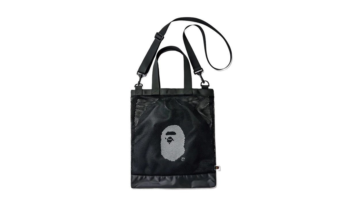 A Bathing Ape 'Ape Head' Mesh Bag Black RA 1002