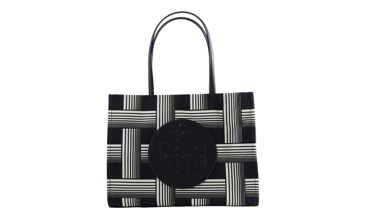 Small Ella Printed Tote Bags Block Print Black 185455 200