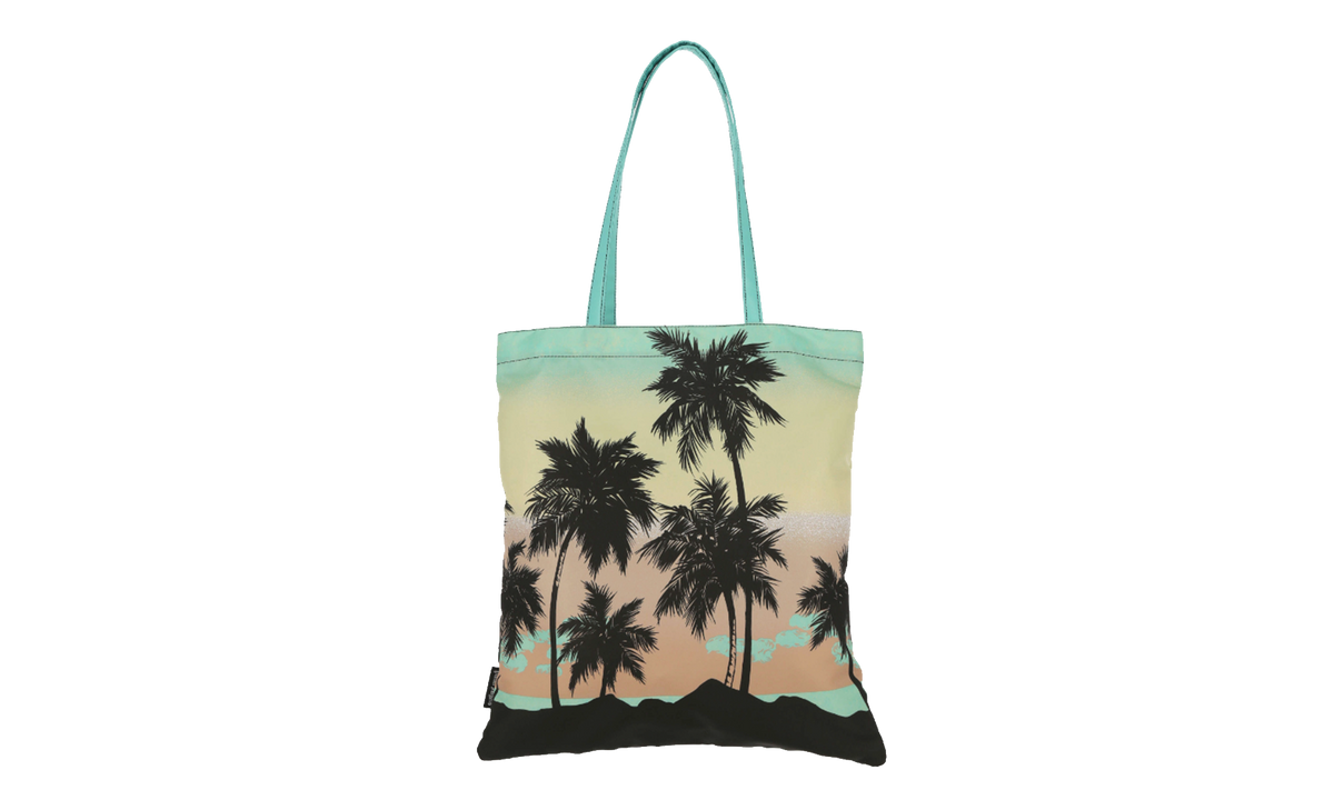 Green Sunset Tote Shopping Bag Turquoise / Black PMNA067S23FAB0034310