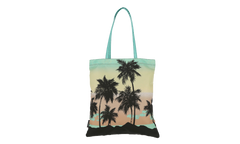 Green Sunset Tote Shopping Bag Turquoise / Black PMNA067S23FAB0034310