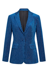 Ink Blue 2 Piece Notched Lapel Prom Suits with Sleeves