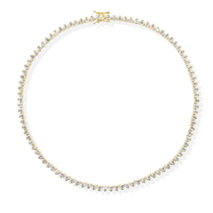 Heart Tennis Necklace Bezel Design