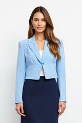 Navy Blue 2 Piece Notched Lapel Pencil Business Suits