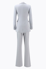 Silver Notched Lapel Double Breasted 2 Piece Women Prom Suits