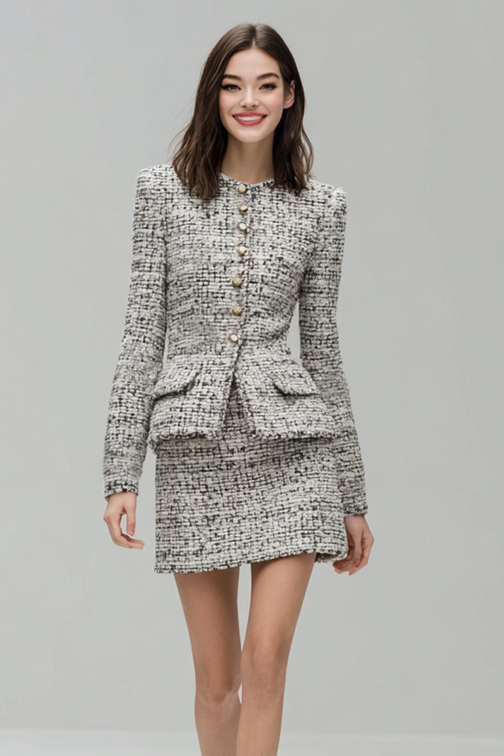 Grey 2 Piece Pencil Single Breasted Short Homecoming Outfits