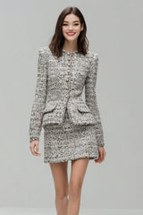 Grey 2 Piece Pencil Single Breasted Short Homecoming Outfits