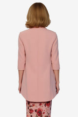 Dusty Rose Floral 2 Piece Bodycon Midi Mother of the Bride Dress with Jacket