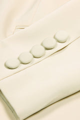 2 Piece Ivory Notched Lapel Business Suits with Sash