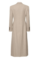 Khaki Peak Lapel Single Breasted Midi Blazer Dress