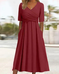 Annabelle - Short-Sleeve Crossover Dress