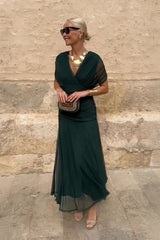 ANA | ELEGANT MAXI PLEAT DRESS