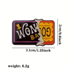 Wonka Chocolate Bar enamel pin with golden ticket