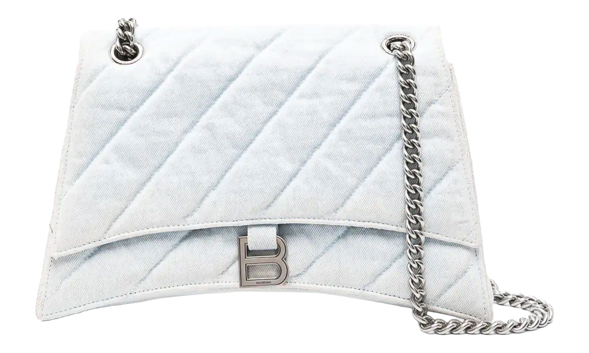 Quilted Denim Crush Chain Bag M Light Blue 716393 2AAEJ 4651