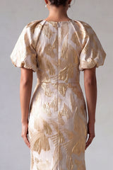 Mermaid Keyhole Sparkly Champagne Long Floral Mother of the Bride Dress