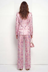 2 Piece Pink Fuchsia Flower Peak Lapel Single Breasted Women Suits with Pockets